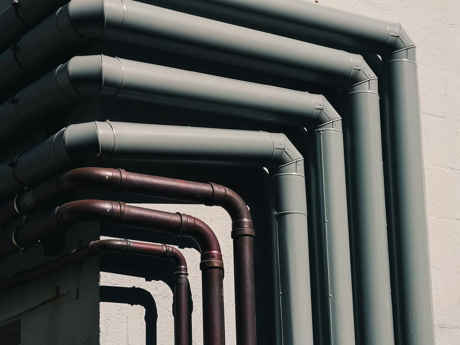 Pipework under a sink