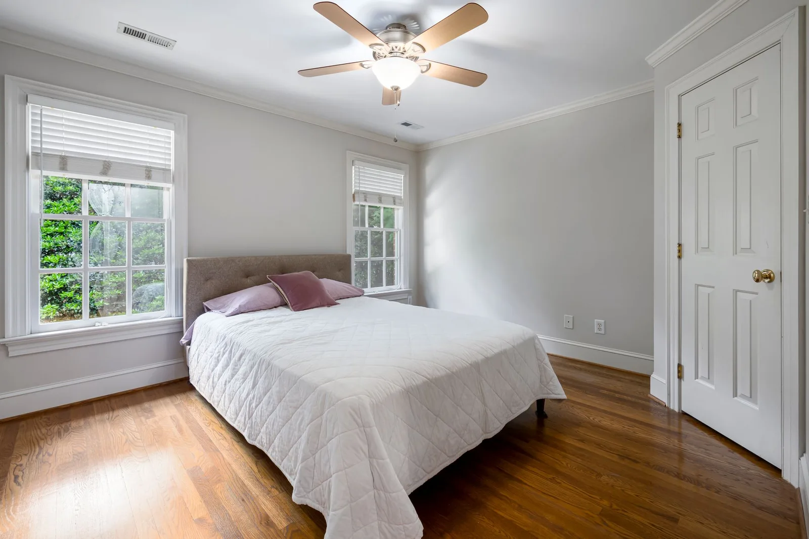 Ceiling fan in a bedroom