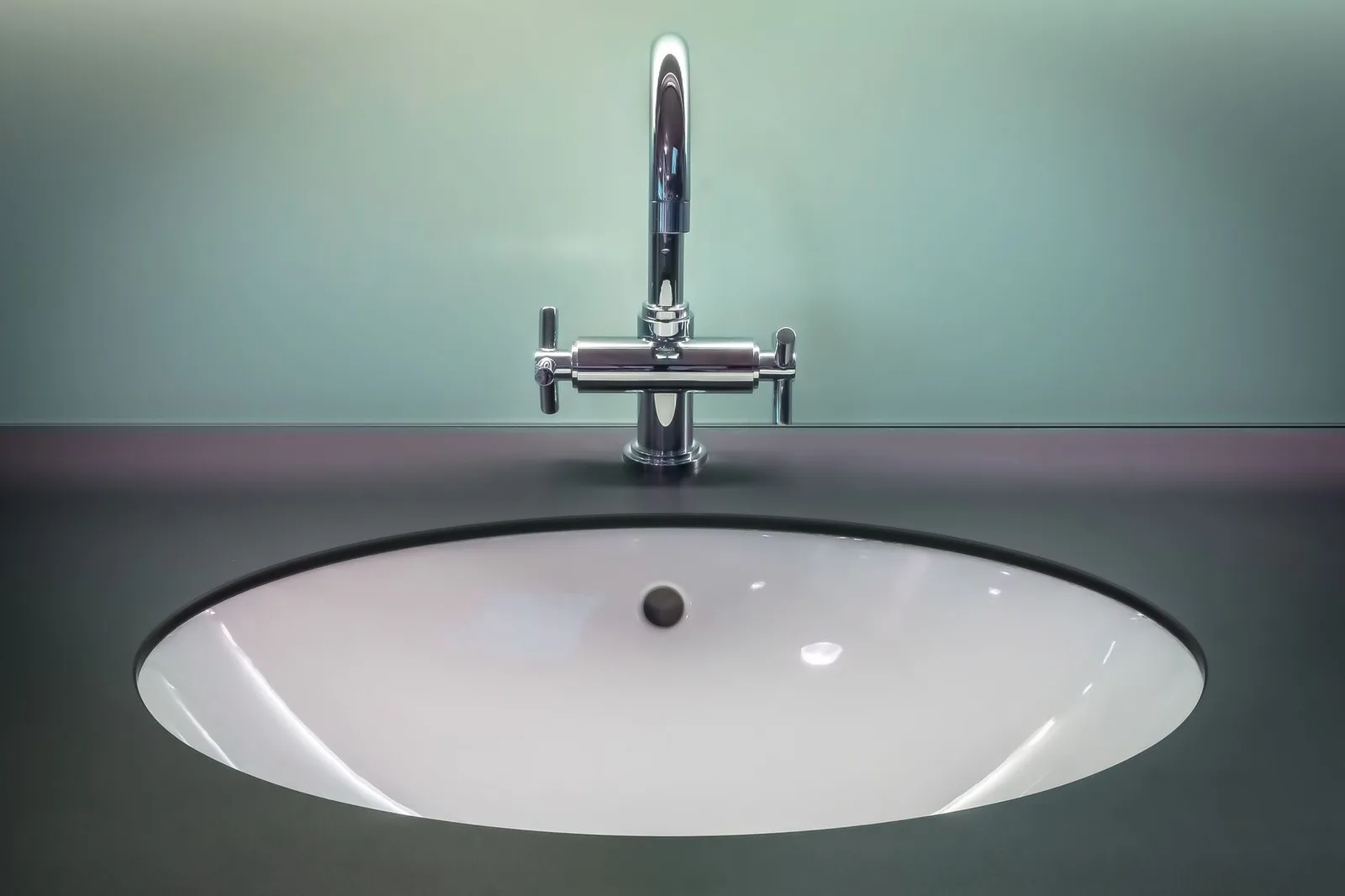 Bathroom vanity faucet and sink