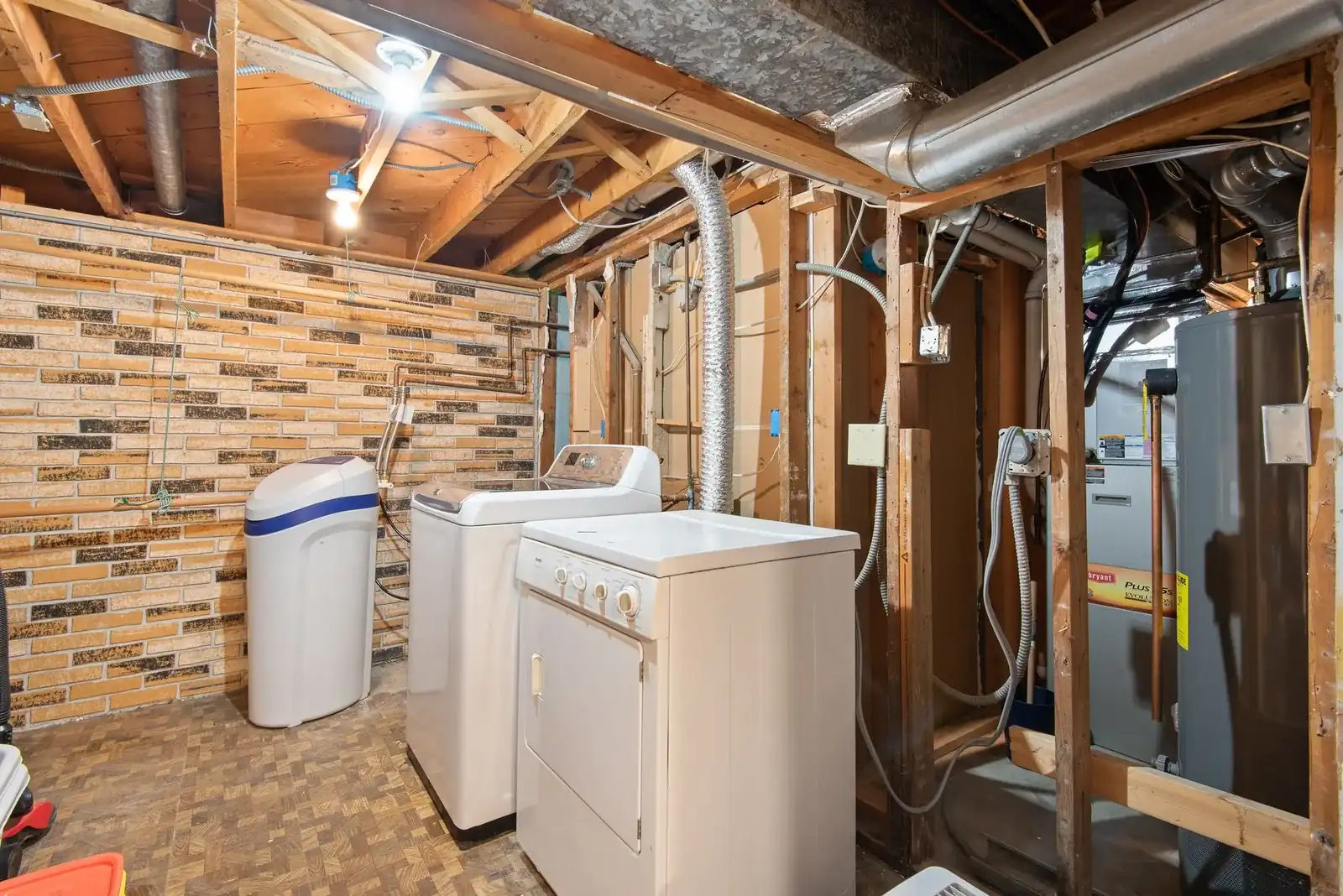 Basement laundry and utility area