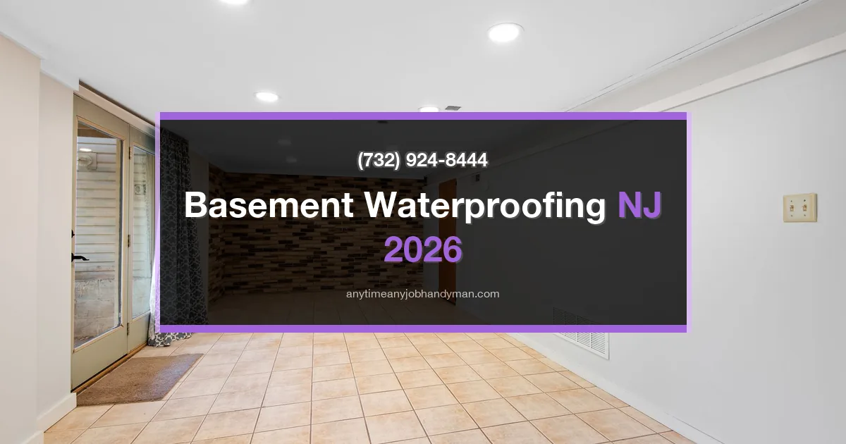 Basement waterproofing and drainage work in a Monmouth County NJ home