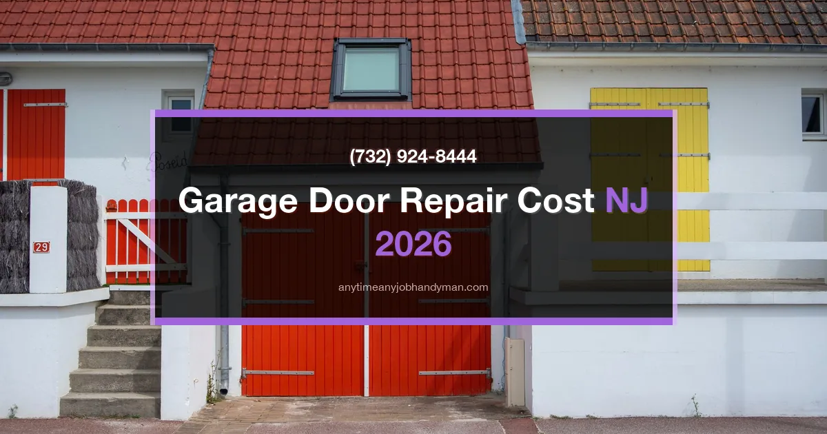 Garage door repair cost in Monmouth County NJ 2026