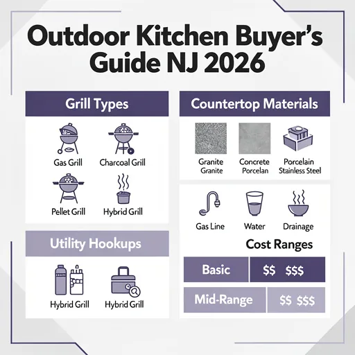 Outdoor kitchen buyer’s guide NJ 2026: grill types, materials, costs