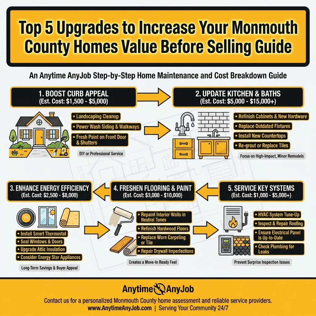 Top 5 Upgrades to Increase Your Monmouth County Homes Value Before Selling Infographic