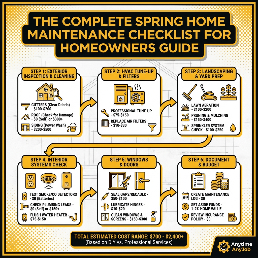 The Complete Spring Home Maintenance Checklist for Homeowners Infographic