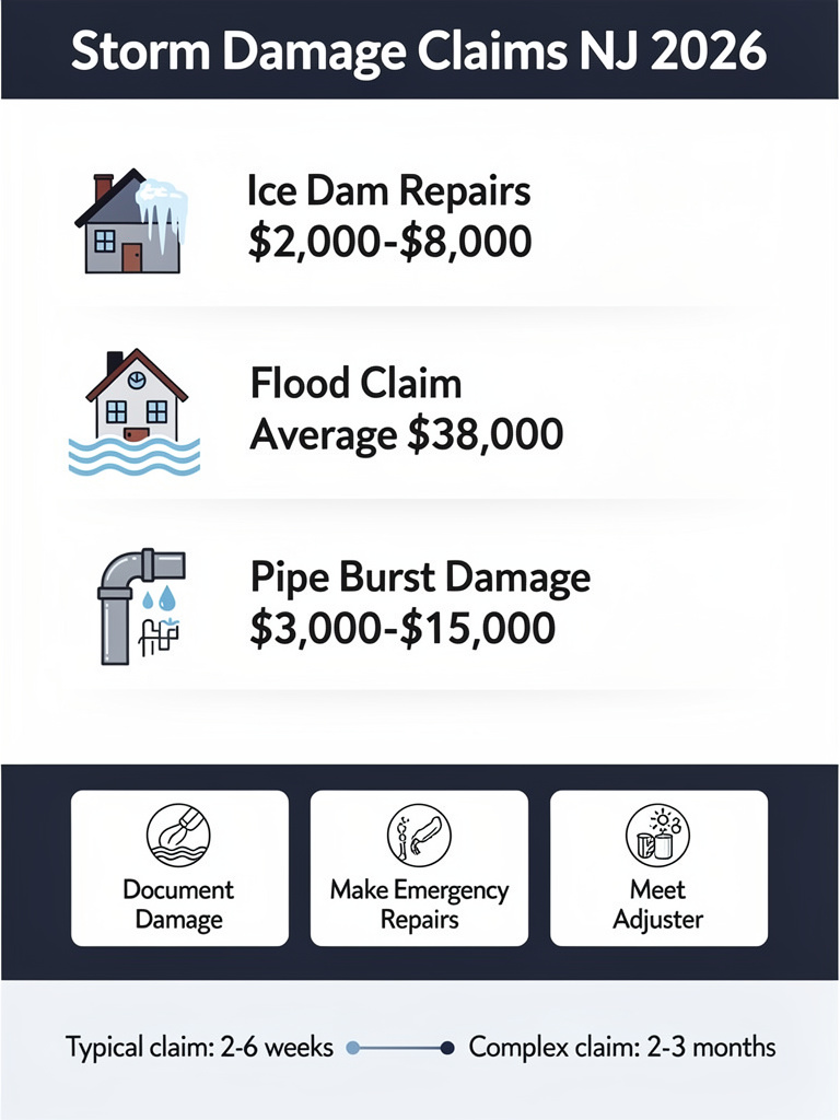NJ Home Insurance Claims for Storm and Water Damage Infographic