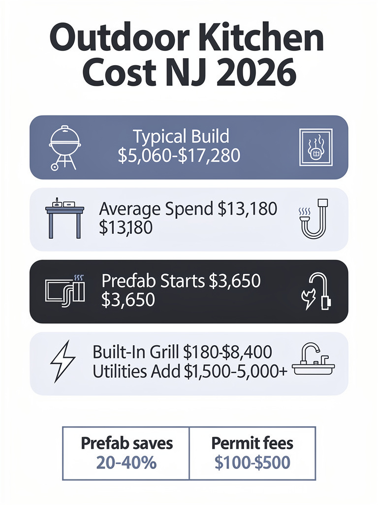 Outdoor Kitchen Build Cost in NJ 2026 Infographic