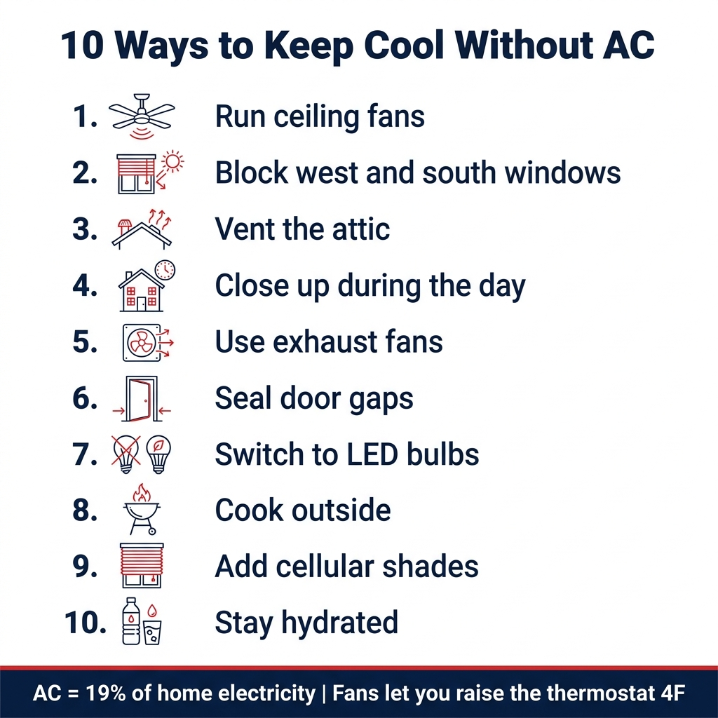 Infographic: 10 ways to keep your house cool without AC